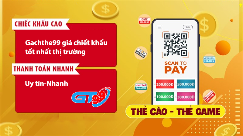 Gachthe99.com là website đổi thẻ cào cung cấp mức chiết khấu hợp lý nhất trin thị trường